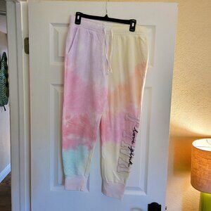Victoria's Secret PINK Pastel Tie Dye Banded Sweats Sweatpants Size M Medium NWT